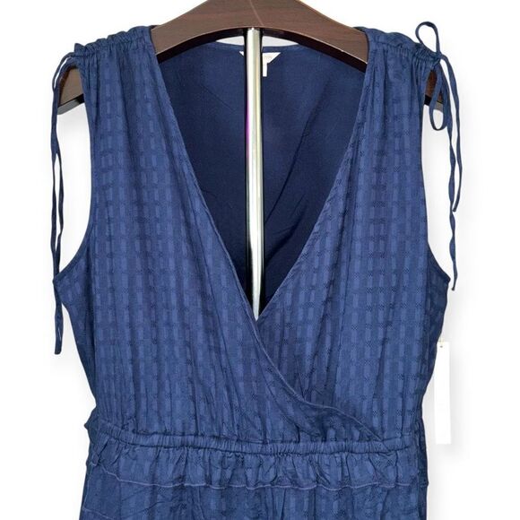 CASLON Faux Wrap Ruffle Dobby Dress In Navy Peacoat Size 3X NEW - Picture 7 of 15